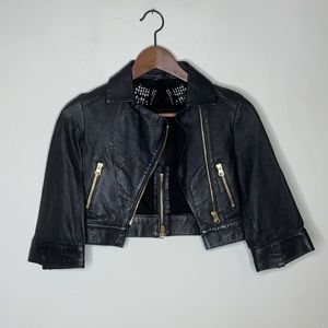 Preen By Thornton Bregazzi Crop Leather Jacket XS